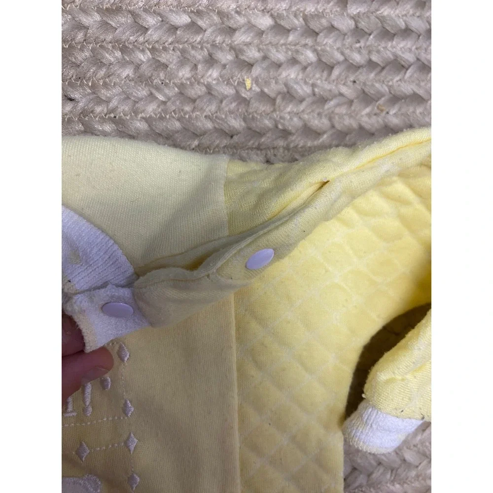 Little Miracles Vintage Baby Pajamas‎ Yellow Polar Bear  Quilted Size 6/9 Months